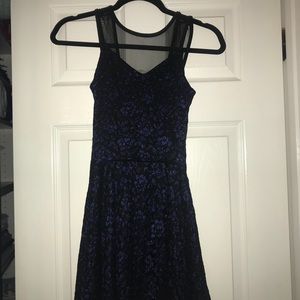 Mesh top skater dress